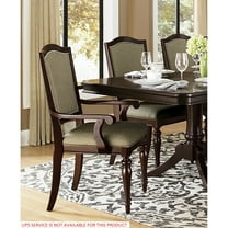 Newboti Furniture Dark Cherry Finish Armchairs Set of 2 Upholstered Seat and Back Nailhead Trim Wooden Furniture Armrest Chairs Set 05753