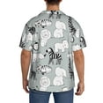 thumbnail image 5 of Balery African Animals Men's Casual Button Down Shirt Short Sleeve Textured Summer Cuban Beach Shirts-Large, 5 of 7