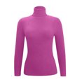 thumbnail image 4 of Long Sleeve Shirts for Women T Shirts Fall Tops Solid Color Turtleneck Bottom Sweater Pullover Knit Blouses Casual Hot Pink S, 4 of 5
