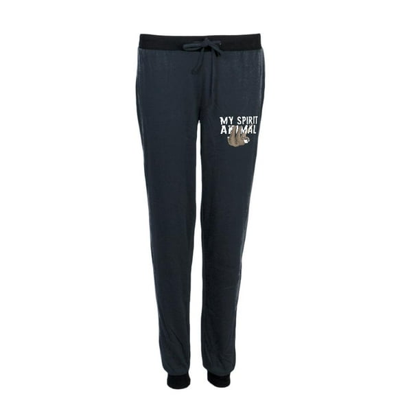 Old Glory Sloth My Spirit Animal Juniors Pajama Pants Black