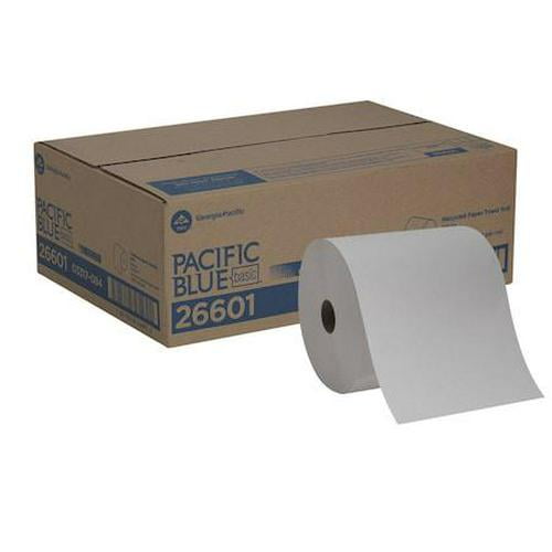 Georgia-Pacific Pacific Blue Basic Hardwound Paper Towels, Continuous Roll, 7 7/8 in W, 800 ft, White, 6 Pack