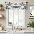 thumbnail image 2 of Curtain Valance for Windows, Abstract Chinese Mountains Trees Sailboats Kitchen Valances Rod Pocket Short Curtains, Ink Painting Window Valance for Bedroom Bathroom Living room 56x16in, 2 of 9