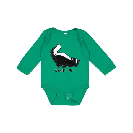 

Inktastic Animals Cute Skunk Wasn t Me! Gift Baby Boy or Baby Girl Long Sleeve Bodysuit