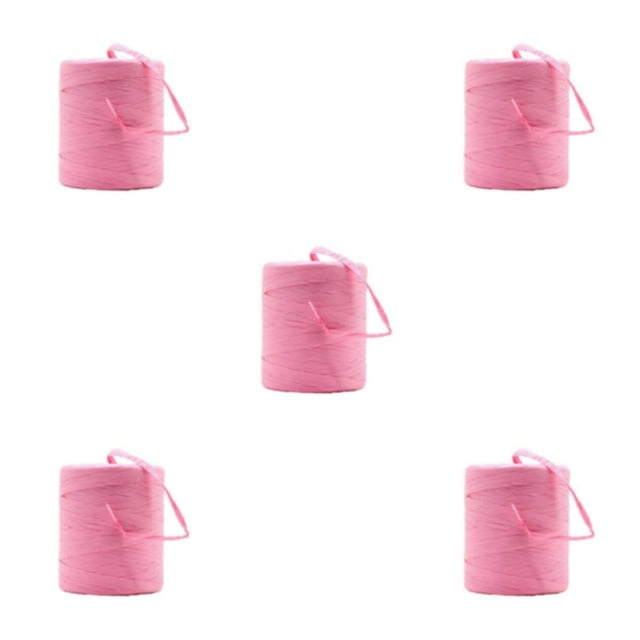 Thinsony Natural Paper Ribbon For Wonderful DIY Projects Creative Easy To Wide Application Solid Crochet Yarn pink 5Set