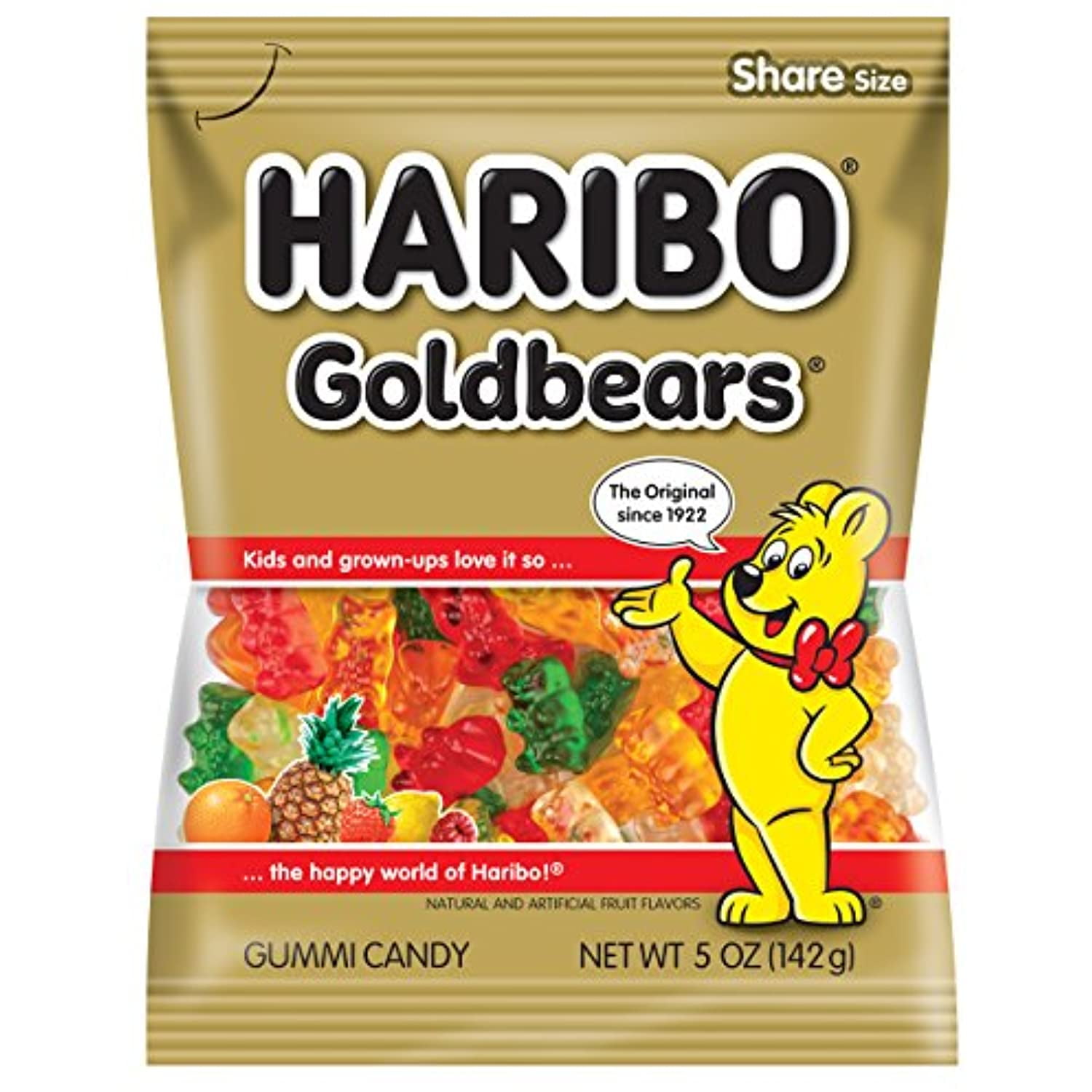 Haribo Gummi Candy, Goldbears Gummi Candy, 5 Oz Bags (Pack Of 12)