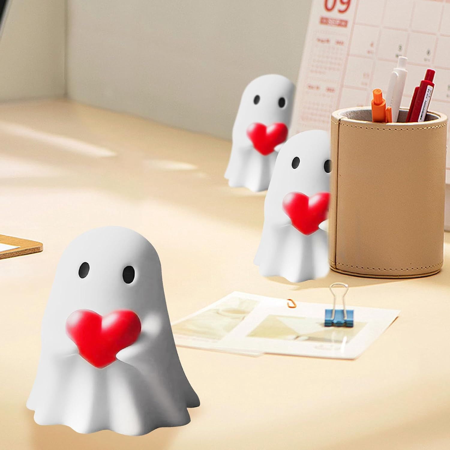 Handmade Resin Ghost Figurines for Halloween Home Decor and Gift Collection