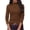 Brown, variant on Women's Fall Mock Neck Long Sleeve Shirts | Soft Stretchy Knit,Geometric Seam Stitching,Slim Fitted Basic Tees,Thermal Casual Wear,Daily Work Layering Winter Tunic Top