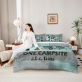 thumbnail image 4 of Castle Fairy Rustic Camping Quote Bedding Comforter Set 7-Piece for Adults, Camper Silhouette King Bedding Sets for Nursery, Teal Gray, 4 of 7