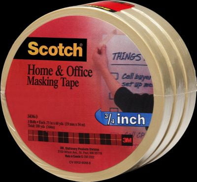 Free Shipping R Scotch Home and Office Masking Tape 3436-3 3//4-inch x 60 Yar..