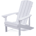 thumbnail image 2 of Outdoor Adirondack Chair with 4.9 Inch Wide Armrests & Slatted Tall Backrest, Fire Pit Reclining Chair for Patio Garden Backyard Porch Lawn Pool Deck, White, 2 of 6