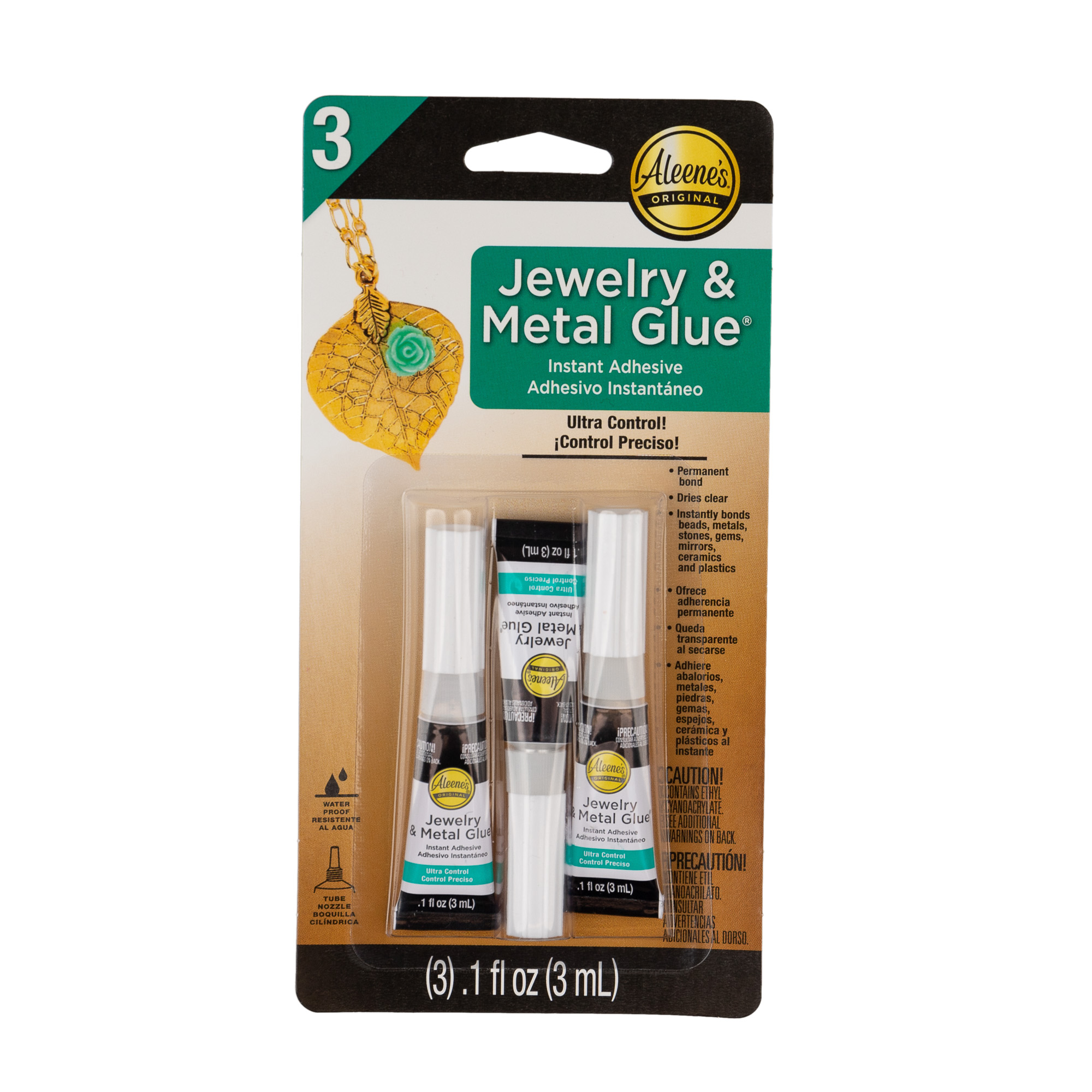 Jewelry Metal Instant Adhesive Permanent Bonding Glue (3-Pack, 0.1 