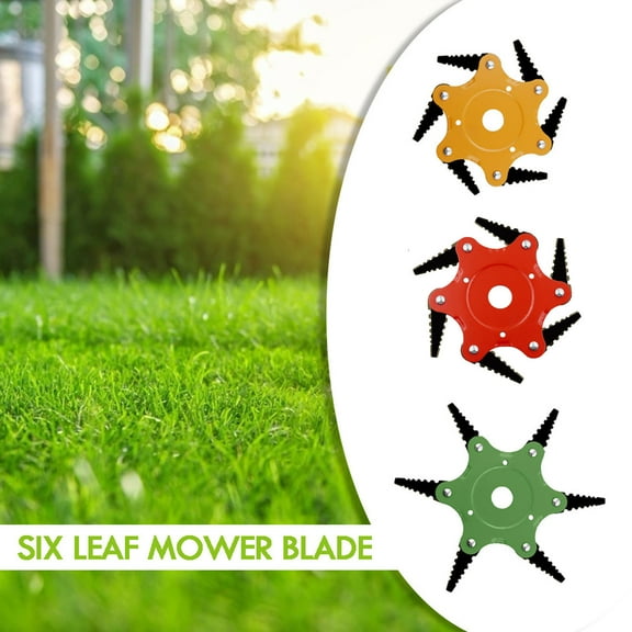 Steel Trimmer Head Weed Eater Head, 6 Steel Razors Trimmer Head, Upgraded Universal Weed Wacker Blades Metal, 65Mn Professional Steel Weed Eater Blades (No Accessories)