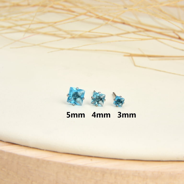 Justjandm 12 Pair Stud Earring Set, Cubic Zirconia Multi photo 3