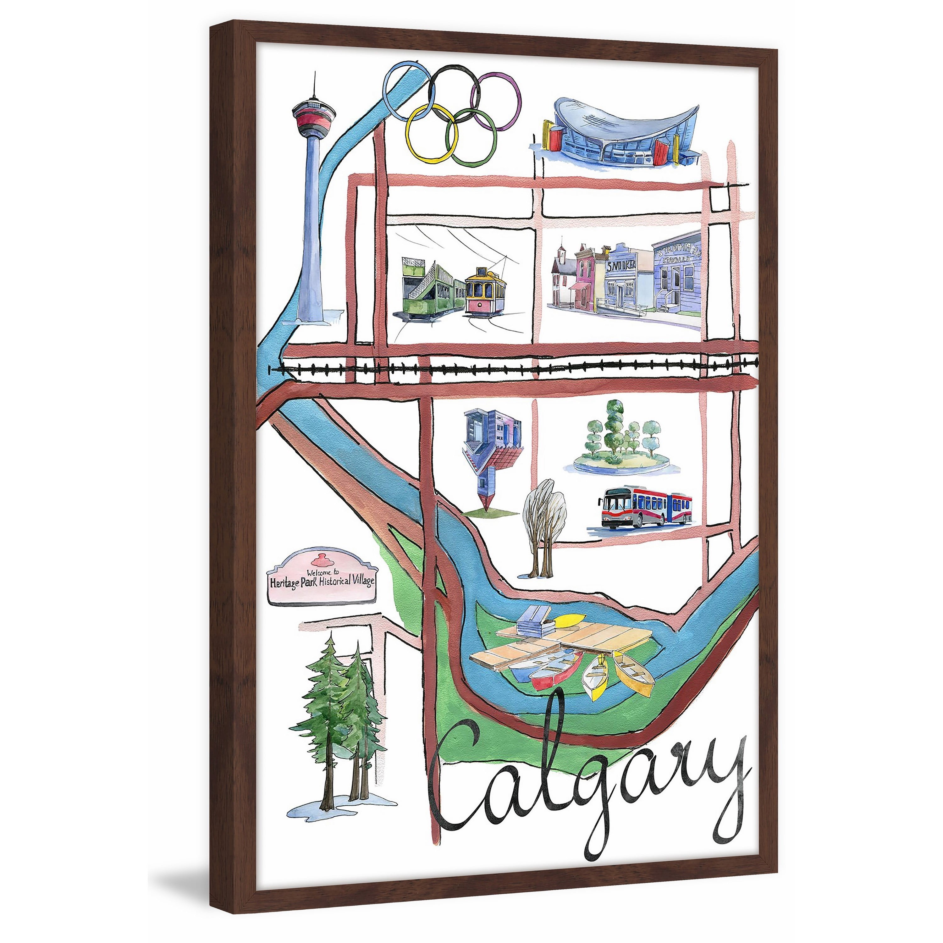 "Calgary Olympics 2" Framed Painting Print