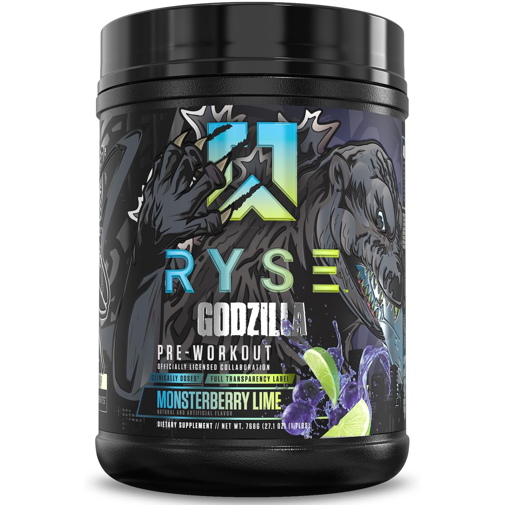 RYSE Godzilla X Noel Deyzel Pre Workout Powder - Monsterberry Lime - 20/40 Servings