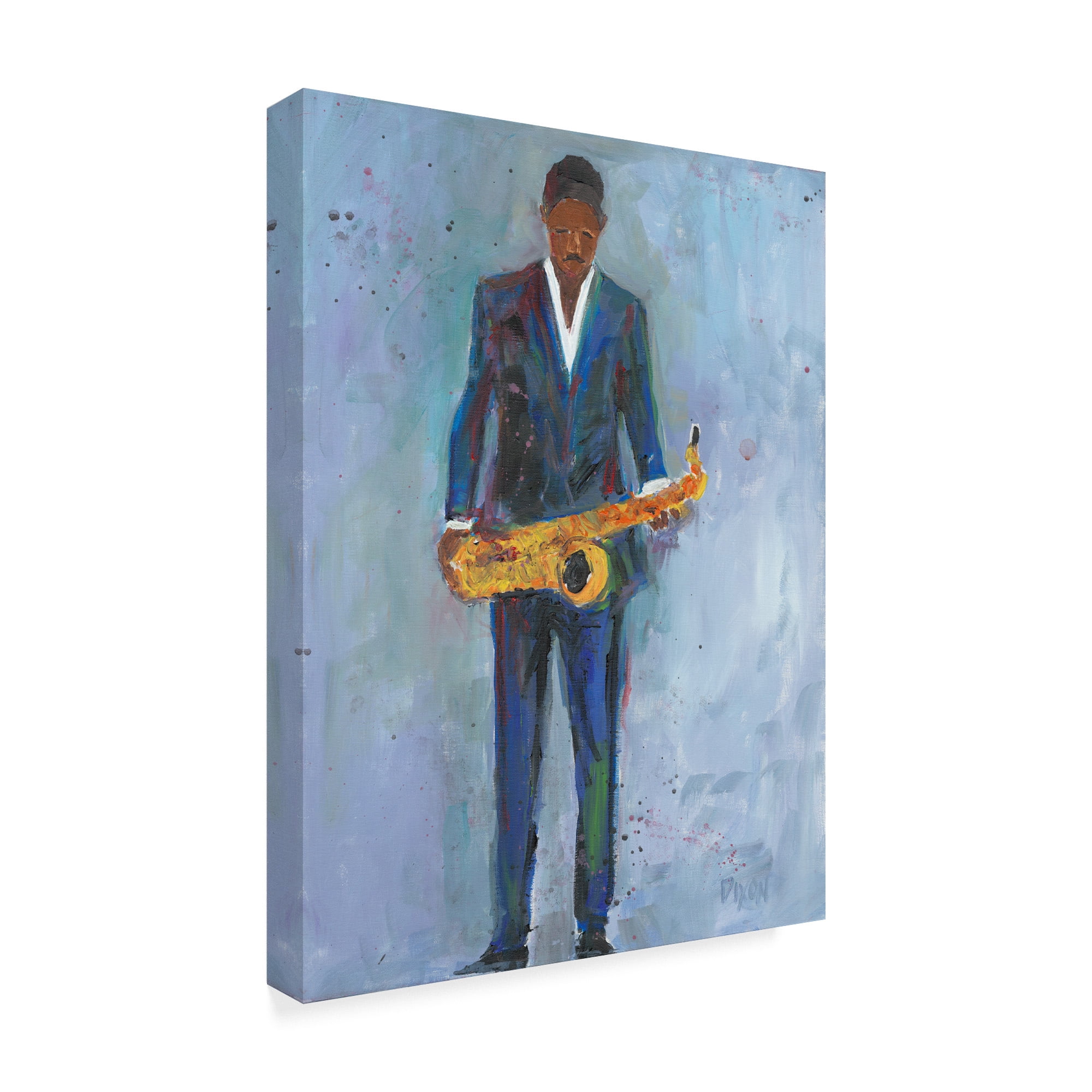 Trademark Fine Art 'Sax in a Blue Suit' Canvas Art by Samuel Dixon
