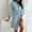 Light Blue, variant on Womens Striped Button Down Shirt Dress Casual Loose 3/4 Sleeve Lapel V Neck Midi Dresses Fashion Dress with Belt