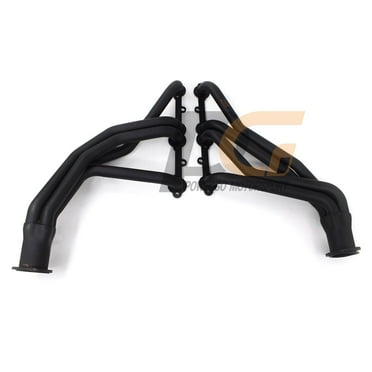 Exhaust Headers 1-1/2 x 3 in. Mild Steel Black Paint for 1966-1987 C10 C20 C30 K10 K20 K30 Suburban Blazer Jimmy | 283 305 350 396 V8
