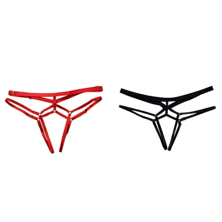 (2-Pack) Kcodviy Women Lace Underpants Stockings Women Waist Elastic Knickers Pantie Womens Leather Bodysuit Underwear High