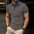 thumbnail image 2 of YUIVH Polo Shirts For Men Daily Leisure Male Spring/Summer Breathable Short Sleeve Polo Shirt Solid Color Button Lapel Pocket Bottoming Shirt Leisure Polo Shirts for Men, 2 of 5