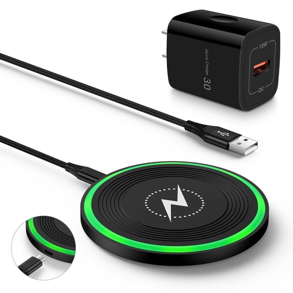 Wireless Charger Fast Charging Pad for Moto Razr/Edge 2026 2025 2024, Moto | G Power/G Stylus 5G 2025 2024,15W Charging Station with QC Adapter for Samsung Galaxy S26 S25 S24,iPhone 17 16 15