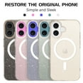 thumbnail image 2 of DUEDUE Clear Designed for iPhone 16 Case 6.1", Yellow Resistant Compatible with MagSafe, Magnetic Sparkly Glitter Shockproof Case for iPhone 16, 2 of 7
