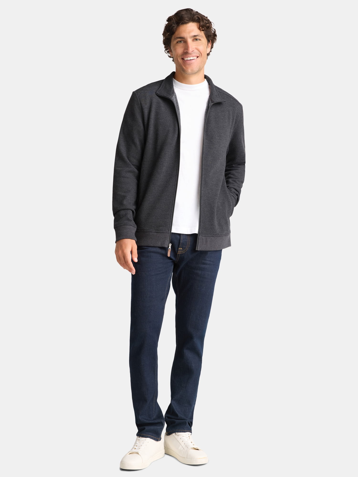 George Men's and Big Men's Full Zip Knit Jacket, Size XS-3XL