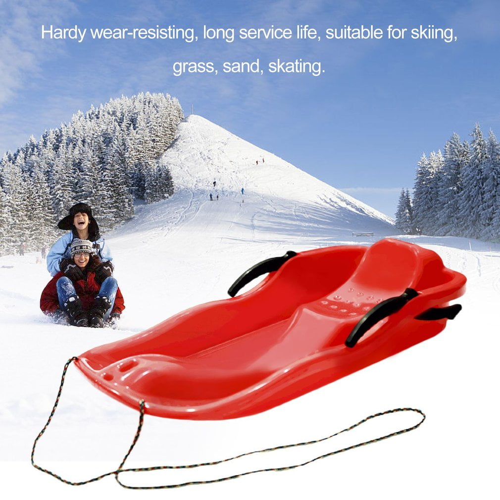 Thickened Sled Snowboard Grass Skiing Car Sliding Plate with Brake For Kids by