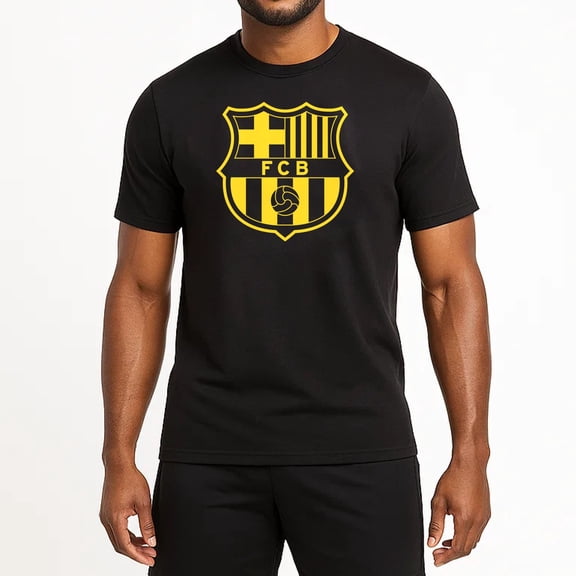 Icon Sports FC Barcelona Logo T-Shirt (Medium, Black)