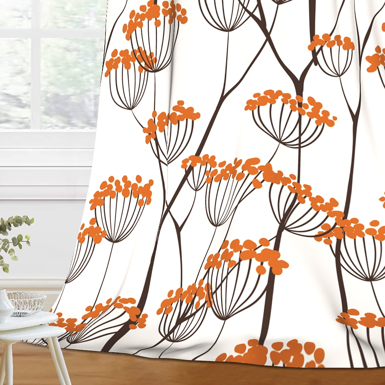 Red Floral Curtains,Rustic Blackout Window Drapes for Bedroom Living Room 2 Panel Sets,42x63 Inch
