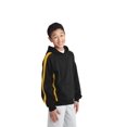 thumbnail image 4 of Sport-Tek Youth Sleeve Stripe Pullover Hooded Sweatshirt-XS (Black/ Gold), 4 of 6