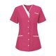 thumbnail image 2 of Tops para mujer,Túnica de cuello en V para mujer, uniforme estampado de manga corta, tela suave, para uso clínico y profesional, sopatenor, 2 of 7