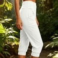 thumbnail image 6 of JIA JIA SHUANG Capri Pants for Women High Waisted Pull on Yoga Joggers Pants Slim Straight Leg Stretchy Workout Trousers with Side Pockets(White,X-Large), 6 of 6