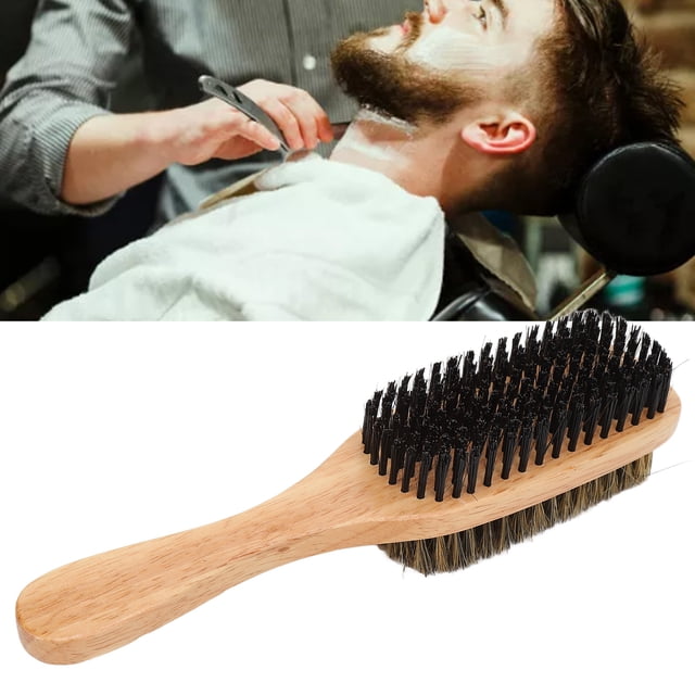 Cepillo De Pelo De Doble Cara Para Hombres, Cepillo De Barba De Gran Tamaño, Limpieza Del Vello Facial, Cepillo De Modelado Ergonómico Para Salón En Casa