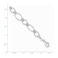 thumbnail image 3 of Sterling Silver Bracelet Chain Styles Link, Other Women's mm 7.5 in Polished Textured Fancy Circle and Oval Link, 3 of 5