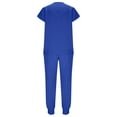thumbnail image 4 of Hogleaql Scrubs Set for Women V Neck Short Sleeve Jogger Suits with Pockets Stretch Top & Pants Nurse Uniform Casual Workwear Sets Royal Blue XL, 4 of 9