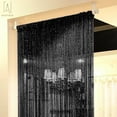 thumbnail image 2 of Gustave 39"x78" Glitter String Curtain Wall Panel Fringe Window Room Blind Divider Tassel Screen for Wedding Home Decoration "Black", 2 of 8