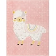 thumbnail image 2 of Unique Loom Whimsy Kids Collection Area Rug - Llama (7' 10" x 10' Rectangle Pink/Light Blue) Perfect For Kids Bed Room/Nursery Room/Living Room/Class Room/Play Room, 2 of 5