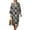 Black - Palm Tree, variant on Maxi Dresses for Women Aztec Tribal Print Linen Style Long Dress Casual V Neck Dresses 3/4 Sleeve Loose Shift Dresses, 3XL