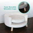 thumbnail image 5 of Critter Sitters 28 in. Elegant White Faux-Velvet Circular Pet Bed, 5 of 11