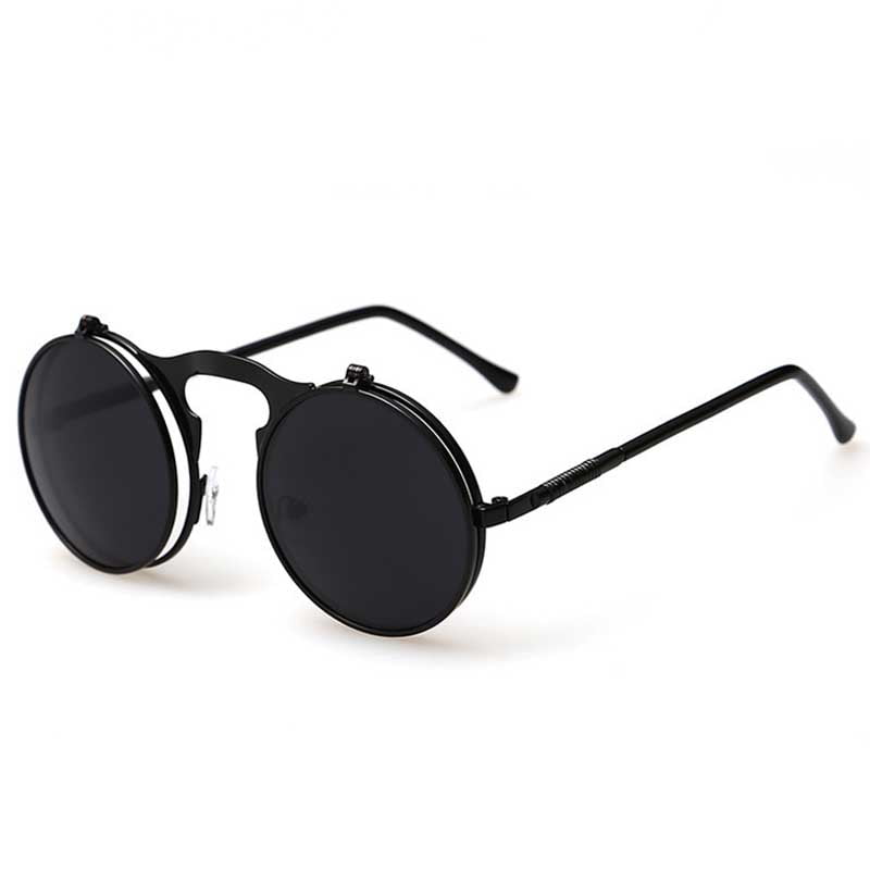 Steampunk Hot Goth Goggles Glasses Retro Flip Up Round Sunglasses Vintage UG 