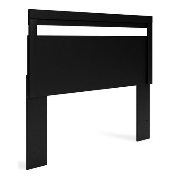 Bowery Hill Modern Engineered Wood Queen Panel Headboard in Black