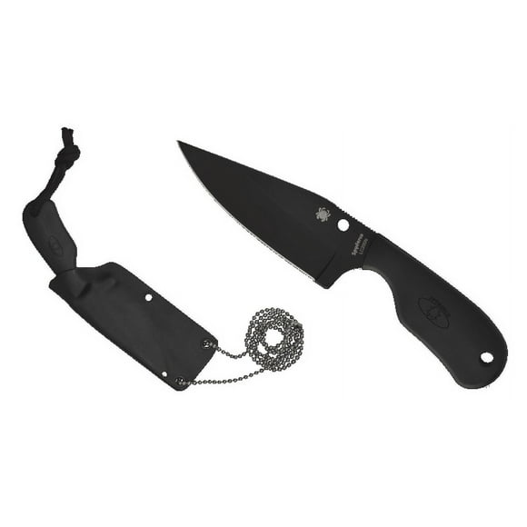 Spyderco Knives Subway Bowie FB48PBBK Fixed Blade Knife Stainless Black FRN