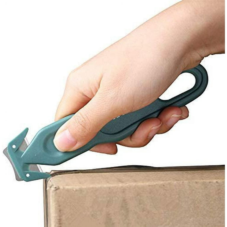 Nova Safety Cutter Tool, Safety Box Cutter Knife, Ergonomic Film Cutting  Blade, Box, Strap, Carton, Package, Envelope and Letter Opener (10 Piece -  Green) 