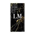 thumbnail image 1 of Personalised Black x Gold Marble Initials Samsung Galaxy S22 Ultra Case,iPhone 15 Pro Max, 1 of 3