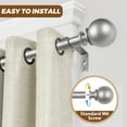 thumbnail image 3 of KAMANINA 3/4" Matte Round Ball Adjustable Single Curtain Rod, 28 - 48", Antique Silver, 3 of 6