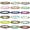 thumbnail image 2 of Pulsera de piedra natural para hombres y mujeres, joyería de cuarzo rosa, ópalo, turquesa, ágata, jaspe, 6 mm, 8 mm, 2 of 5