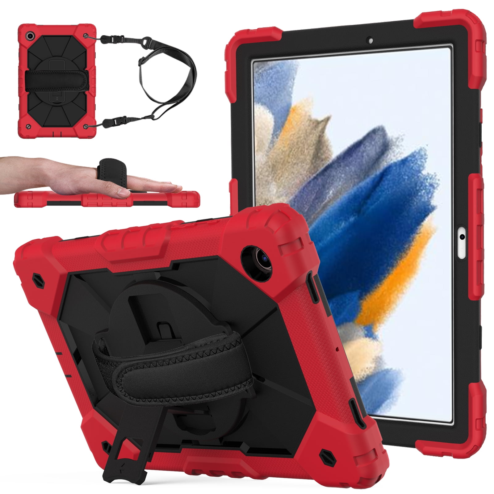 SM-X200/X205/X207 Military Shockproof Durable TPU Cover with 6 Multiple Viewing Angles Auto Wake/Sleep for Galaxy Tab A8 Tablet ZtotopCases Samsung Galaxy Tab A8 Case 10.5 Inch 2022 Black 