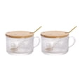 thumbnail image 4 of 2 vasos de vidrio reutilizables, transparentes, bonitos, para leche, zumo B, 4 of 9