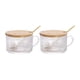 thumbnail image 4 of 2 vasos de vidrio reutilizables, transparentes, bonitos, para leche, zumo B, 4 of 9